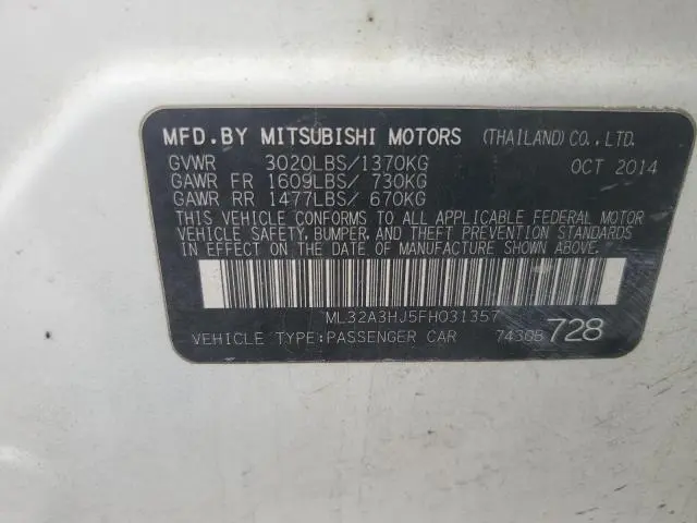 2015 MITSUBISHI MIRAGE DE