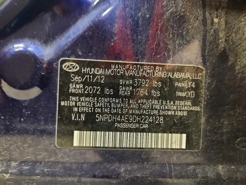2013 HYUNDAI ELANTRA   