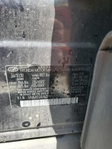 2020 HYUNDAI SANTA FE SE  