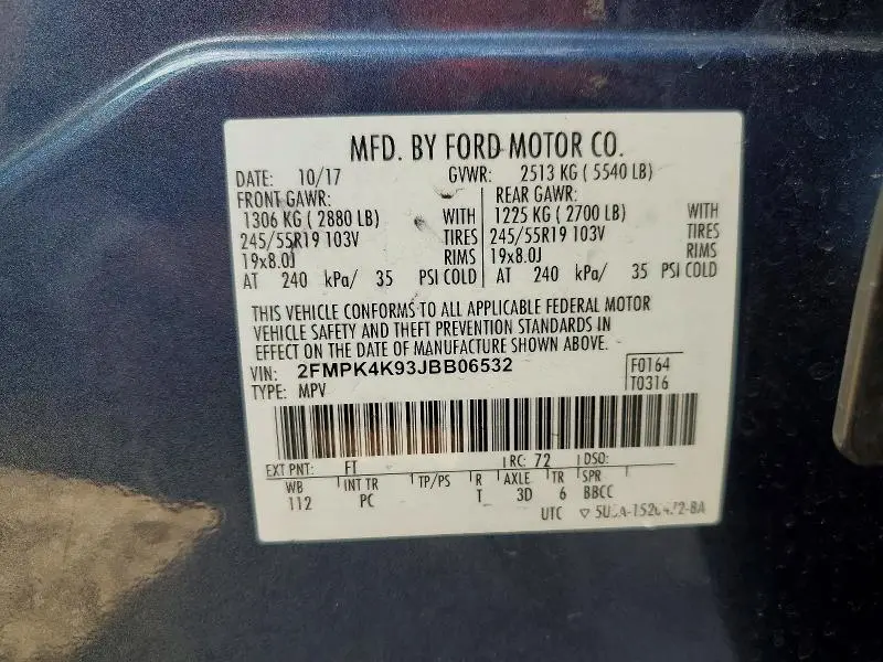 2018 FORD EDGE TITANIUM  