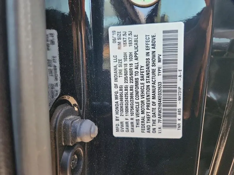 2019 HONDA CR-V EXL  