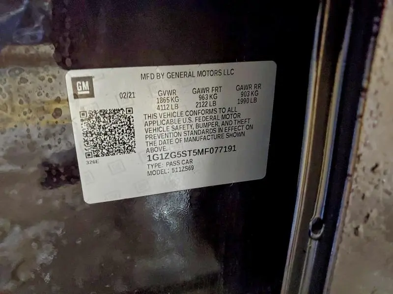 2021 CHEVROLET MALIBU RS  