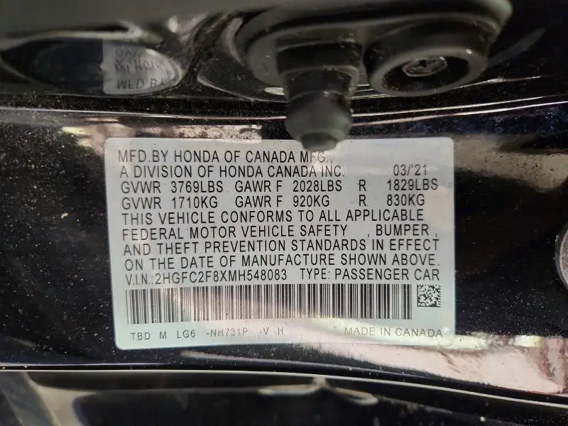 2021 HONDA CIVIC SPORT  