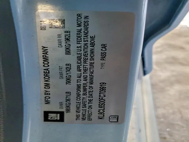 2015 CHEVROLET SPARK EV 2LT  