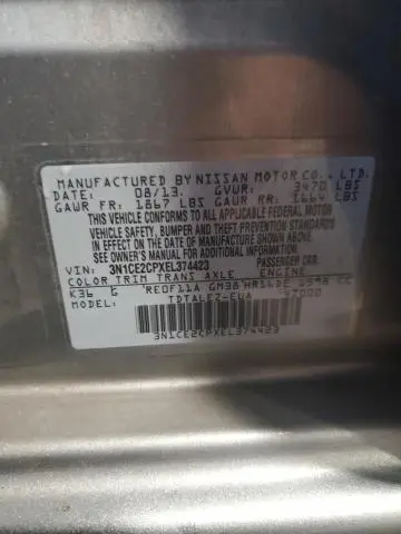 2014 NISSAN VERSA NOTE S  