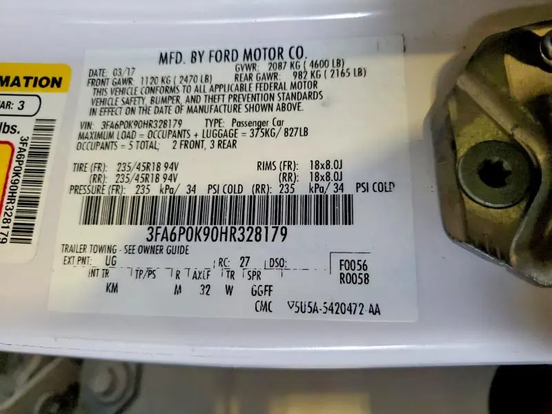 2017 FORD FUSION TITANIUM  