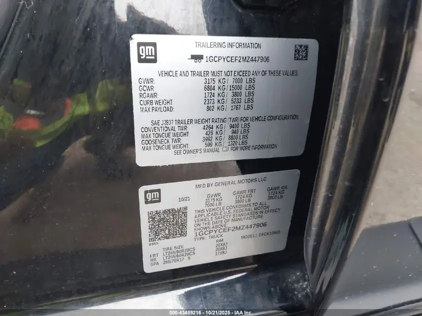 2021 CHEVROLET SILVERADO 1500  