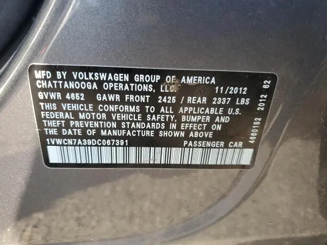 2013 VOLKSWAGEN PASSAT SEL  