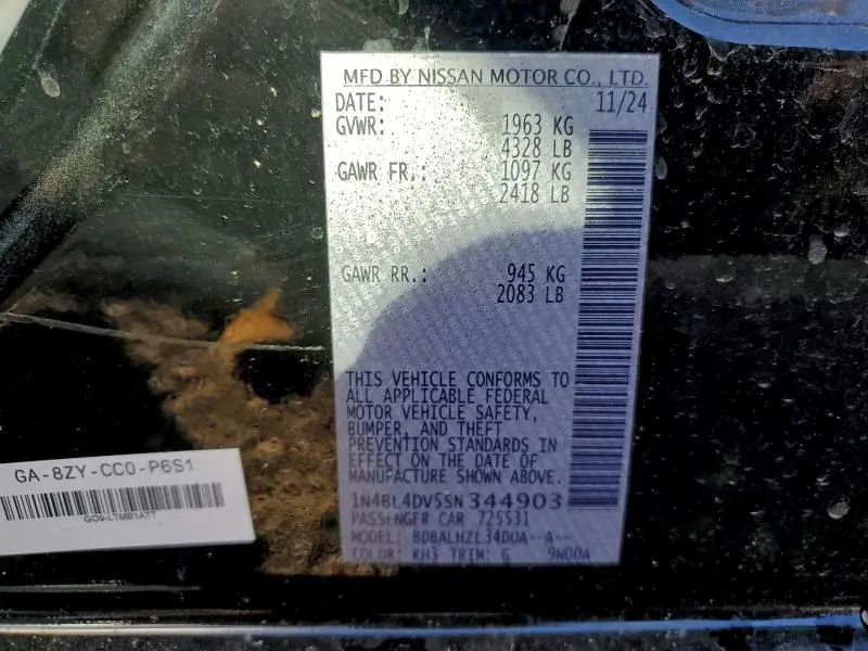 2025 NISSAN ALTIMA SV  