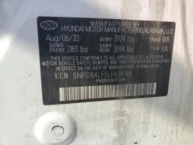 2020 HYUNDAI ELANTRA SEL  