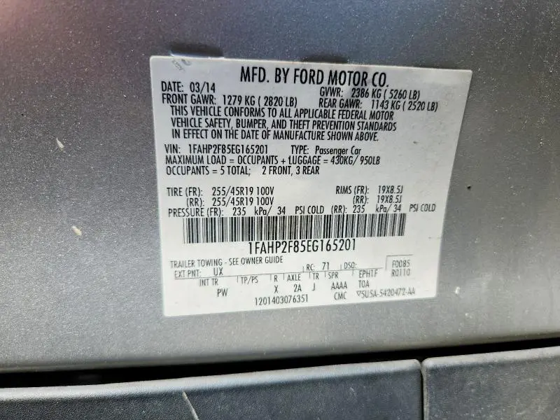 2014 FORD TAURUS LIMITED  