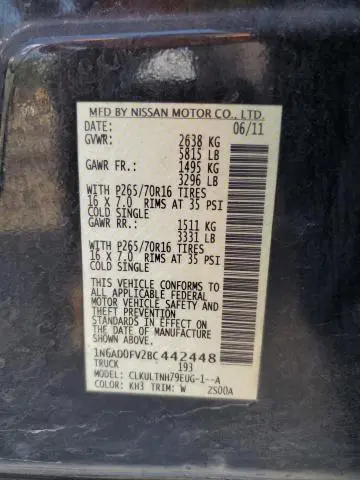 2011 NISSAN FRONTIER SV  