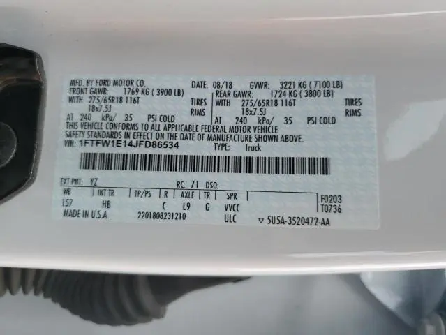 2018 FORD F150 SUPERCREW  