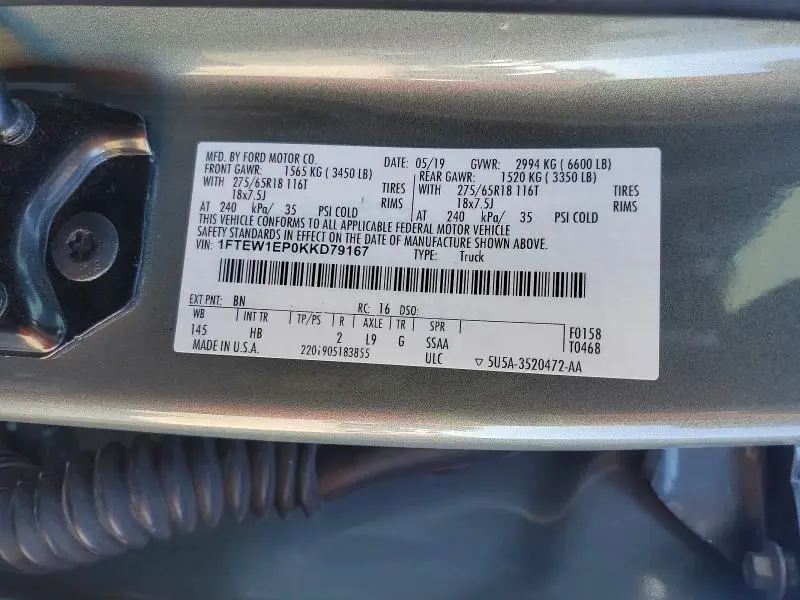 2019 FORD F150 SUPERCREW  