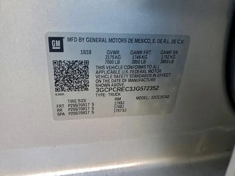 2018 CHEVROLET SILVERADO C1500 LT  