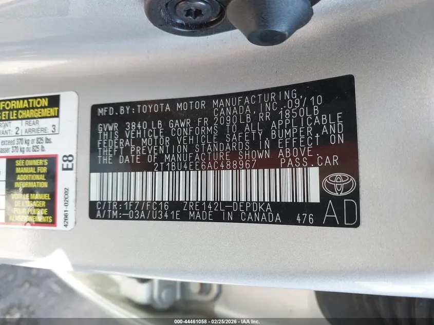 2010 TOYOTA COROLLA LE