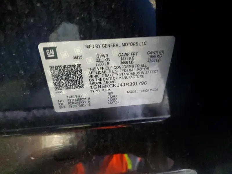 2018 CHEVROLET TAHOE K1500 PREMIER  