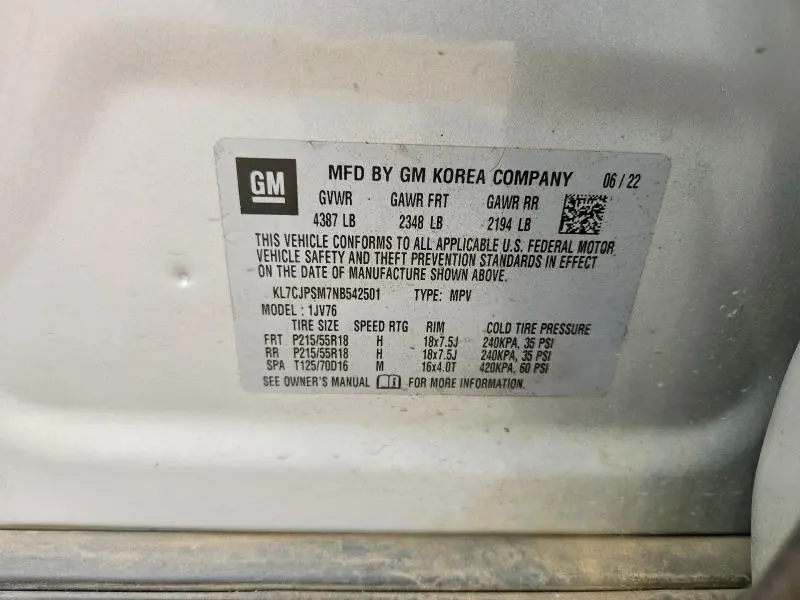 2022 CHEVROLET TRAX 1LT  