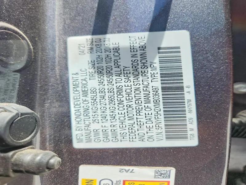 2021 HONDA PILOT SE  