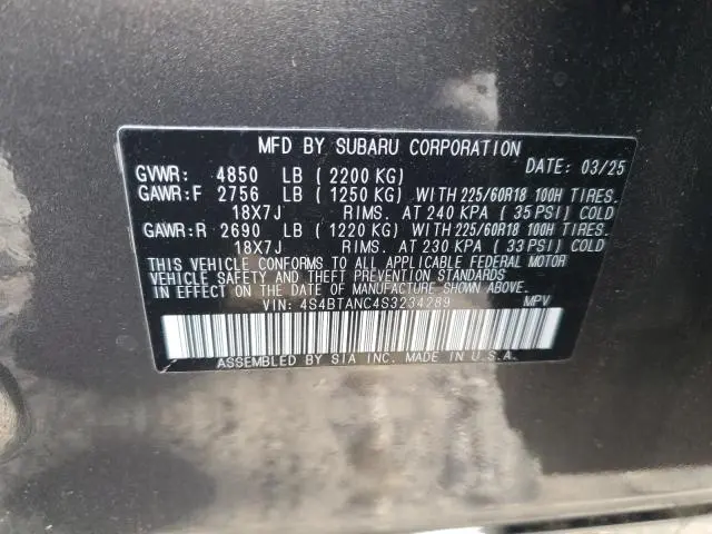 2025 SUBARU OUTBACK LIMITED  