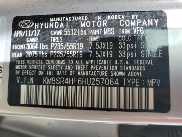 2017 HYUNDAI SANTA FE SE ULTIMATE  