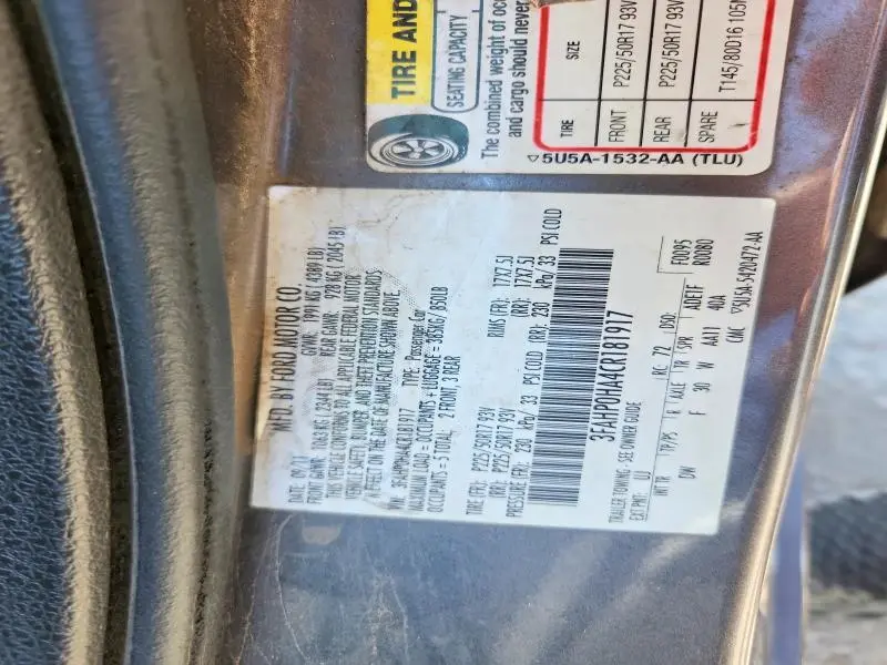 2012 FORD FUSION SE  