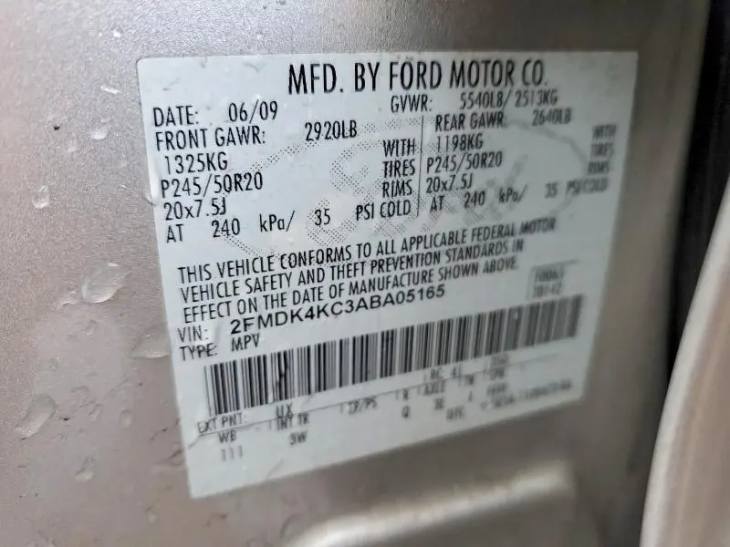 2010 FORD EDGE LIMITED  