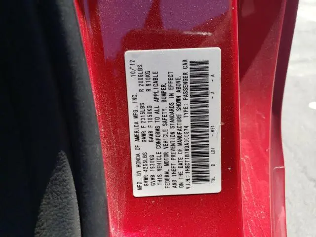 2013 HONDA ACCORD EX  