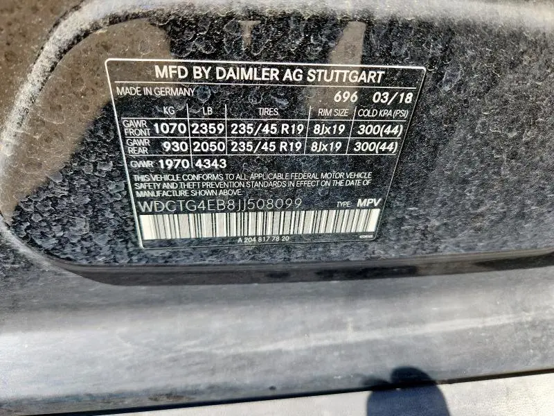 2018 MERCEDES-BENZ GLA 250  