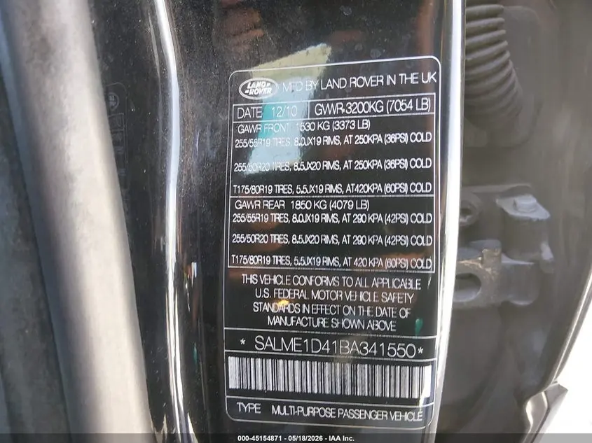 2011 LAND ROVER RANGE ROVER HSE