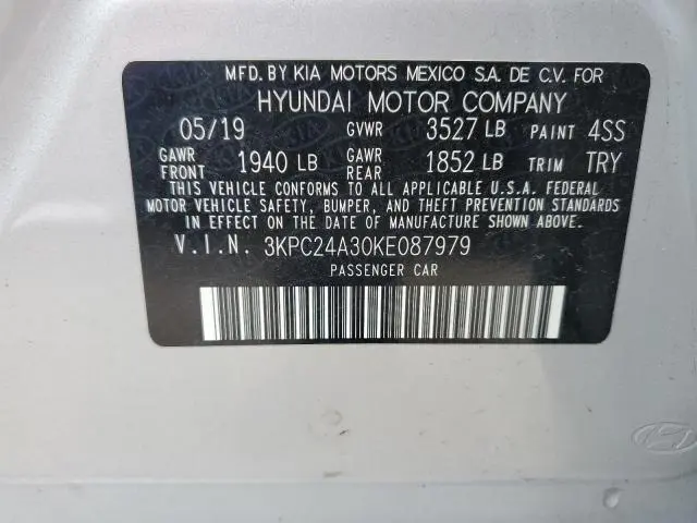 2019 HYUNDAI ACCENT SE  