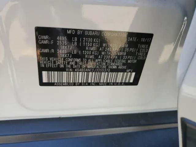 2018 SUBARU OUTBACK 2.5I LIMITED  