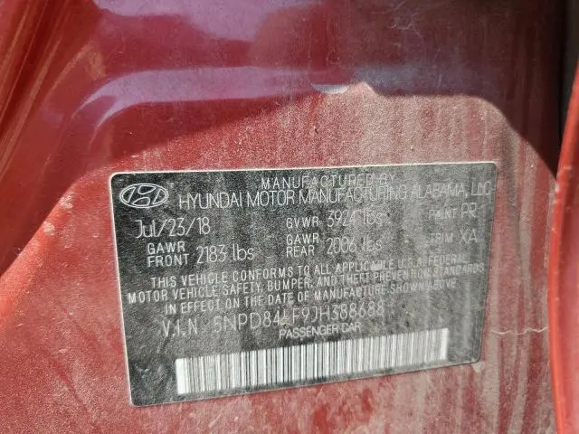 2018 HYUNDAI ELANTRA SEL  