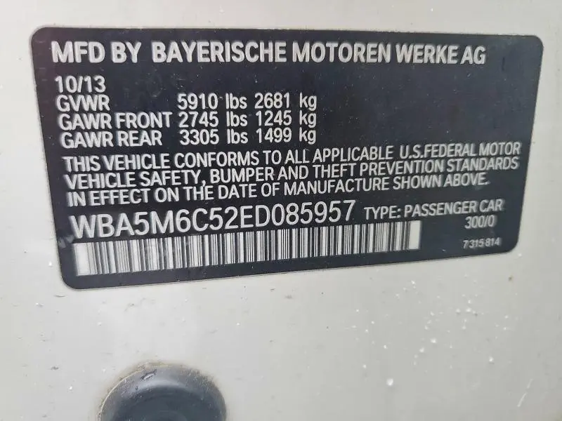 2014 BMW 550 IGT  