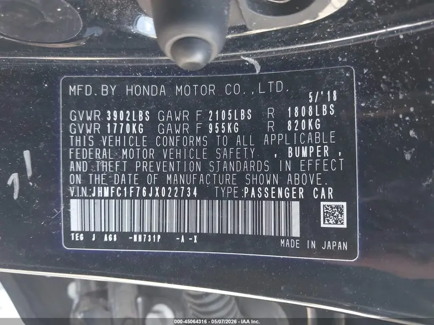 2018 HONDA CIVIC EX-L
