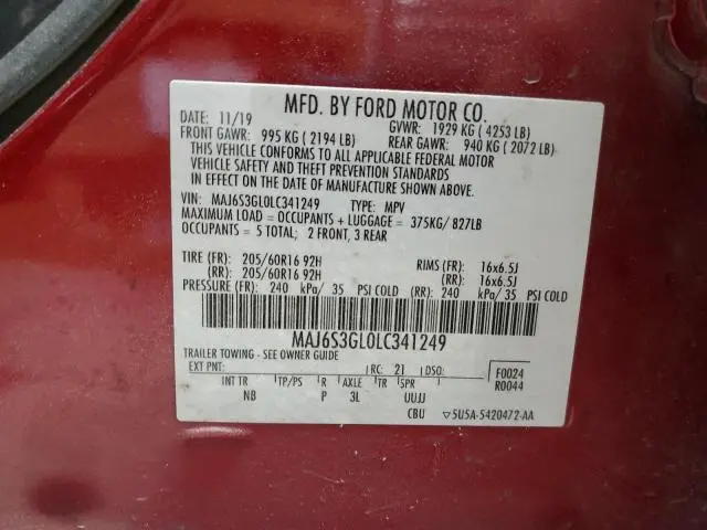 2020 FORD ECOSPORT SE  