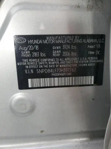 2018 HYUNDAI ELANTRA SEL  