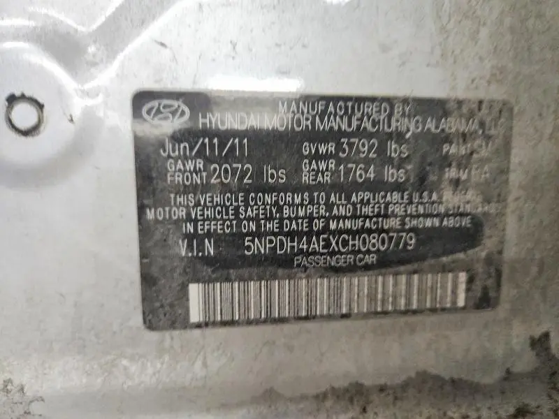 2012 HYUNDAI ELANTRA GLS  