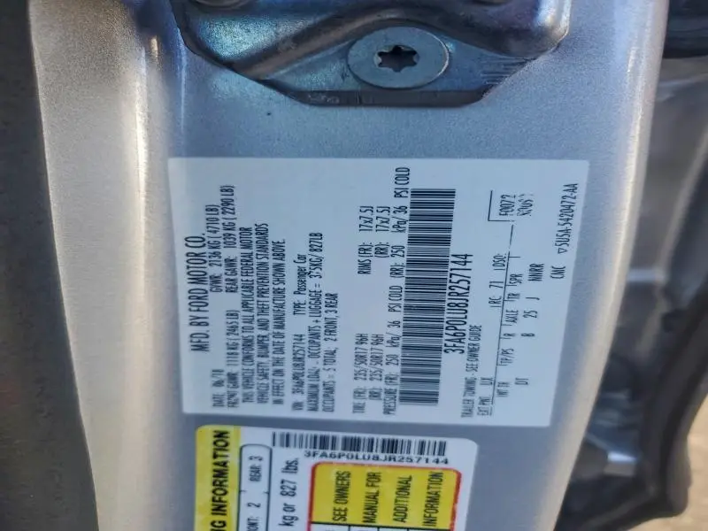 2018 FORD FUSION SE HYBRID  