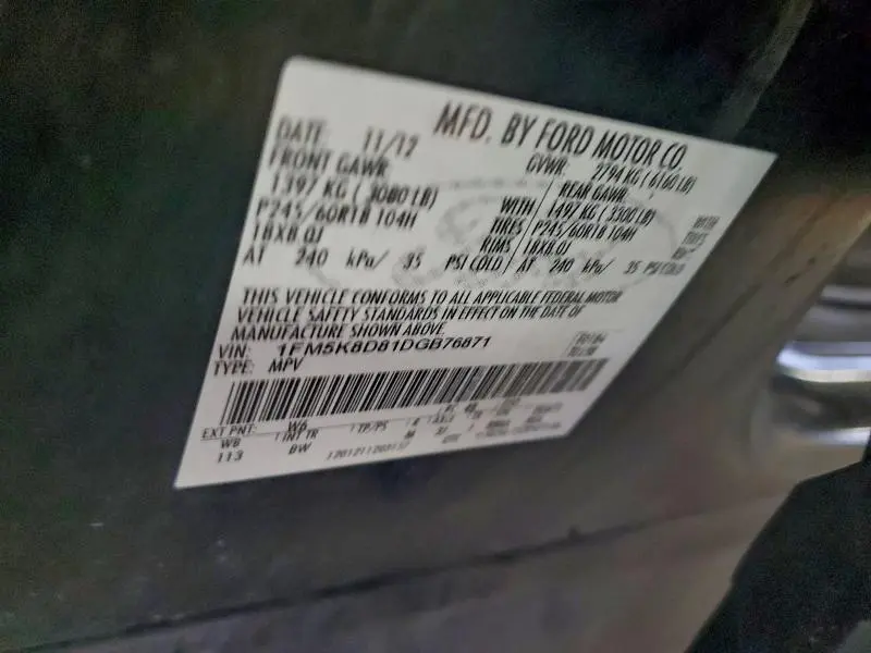 2013 FORD EXPLORER XLT  