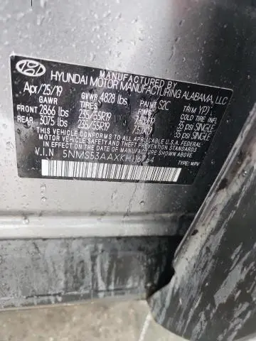 2019 HYUNDAI SANTA FE LIMITED  