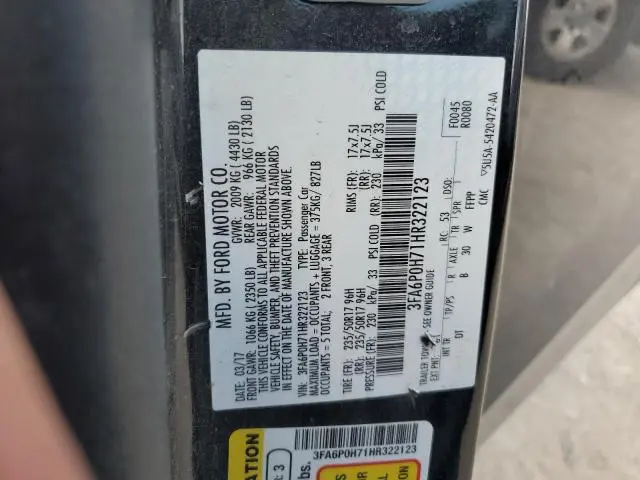 2017 FORD FUSION SE  
