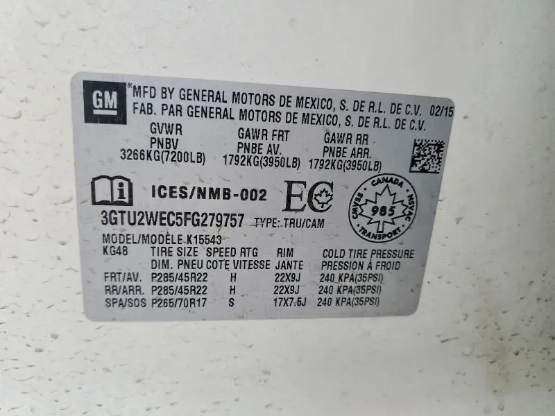 2015 GMC SIERRA K1500 DENALI  