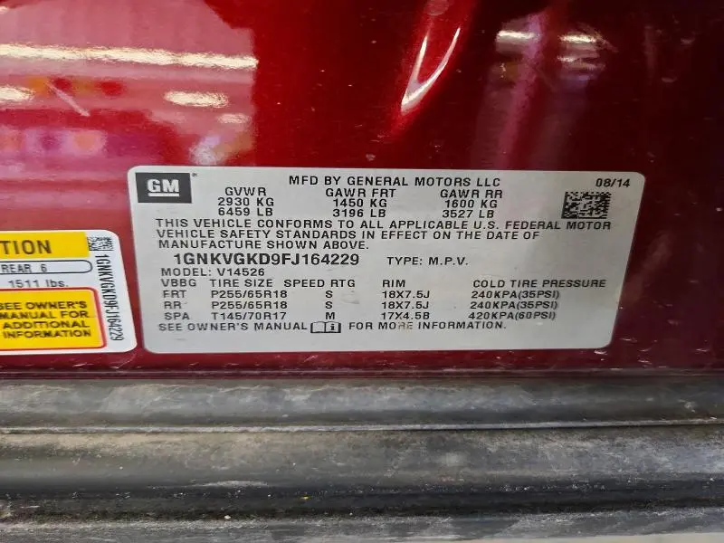 2015 CHEVROLET TRAVERSE LT  