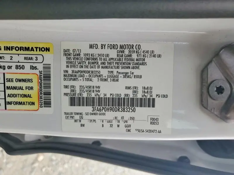 2013 FORD FUSION SE  