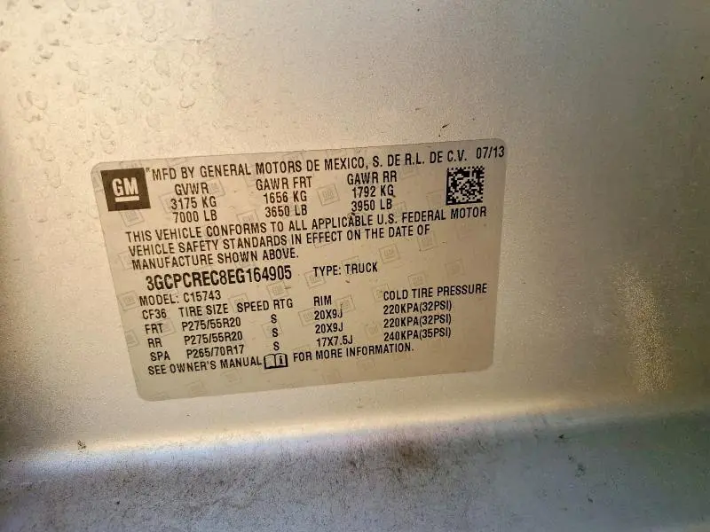 2014 CHEVROLET SILVERADO C1500 LT  