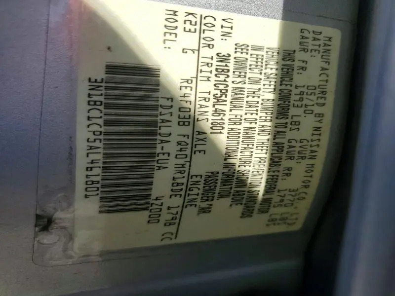 2010 NISSAN VERSA 1.8 S  