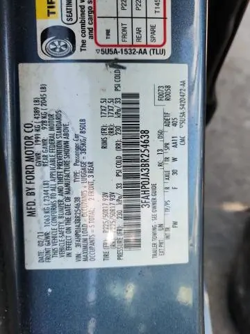 2011 FORD FUSION SEL  