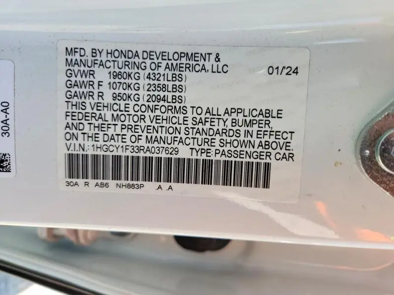 2024 HONDA ACCORD EX  