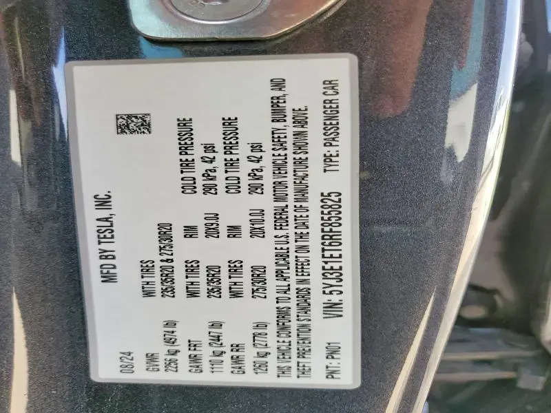 2024 TESLA MODEL 3   